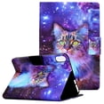 thumbnail image 1 of Allytech Wallet Case for iPad Mini 6th Generation 2021(8.3 Inch), Synthetic Leather Soft TPU Folding Anti-Slip Stand Auto Sleep Wake Drop Proof Card Slots Cover for iPad Mini 6 8.3" 2021, Galaxy Cat, 1 of 6