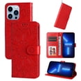 thumbnail image 1 of Allytech Wallet Case for iPhone 12 Pro Max Card Holder Case Kickstand Flip Cover Embossed  Sun Flower Lanyard Protective Soft PU Leather Cover Case For iPhone 12 Pro Max,Red, 1 of 8
