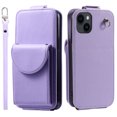 thumbnail image 1 of Allytech Wallet Case for iPhone 13 with Hand Strap & Shoulder Strap, Flip Premium PU Leather Case with Credit Card Slots, Kickstand Magnetic Closure Shockproof Protective Case, Purple, 1 of 7