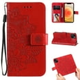 thumbnail image 1 of Allytech Wallet Case for iPhone 13 Mini (5G), Embossed Floral PU Leather Drop Proof Anti-Lost Detachable Hand Strap Flip Stand Magnetic Snap Card Slots Case for iPhone 13 Mini 5.4" 2021, Red, 1 of 5