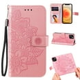 thumbnail image 1 of Allytech Wallet Case for iPhone 13 Mini (5G), Embossed Floral PU Leather Drop Proof Anti-Lost Detachable Hand Strap Flip Stand Magnetic Snap Card Slots Case for iPhone 13 Mini 5.4" 2021, Rosegold, 1 of 5