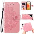 thumbnail image 1 of Allytech Wallet Case for iPhone 13 Pro (5G), Embossed Floral PU Leather Drop Proof Anti-Lost Detachable Hand Strap Flip Stand Magnetic Snap Card Slots Case for iPhone 13 Pro 6.1" 2021, Rosegold, 1 of 5