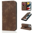 thumbnail image 1 of Allytech Wallet Case for iPhone 13 Pro 6.1" Compatible with MagSafe, Support Wireless Charger Vegan PU Leather Flip Magnetic Stand Case with Card Holders [RFID Blocking], Brown, 1 of 12