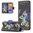 thumbnail image 1 of Allytech Wallet Case for iPhone 13 Pro (6.1 inch 2021 Release), Colorful Painting PU Leather Flip Folio Case with Card Holders Kickstand Shockproof Case for iPhone 13 Pro 2021, Gold Butterfly, 1 of 4