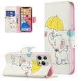 thumbnail image 1 of Allytech Wallet Case for iPhone 13 Pro Max (6.7" 2021 Release), Colorful Painting PU Leather Flip Folio Case with Card Holders Kickstand Shockproof Case for iPhone 13 Pro Max 2021, Umbrella Elephant, 1 of 4