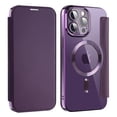 thumbnail image 1 of Allytech Wallet Case for iPhone 13 Pro Max with Card Slots & Lens Protector, Compatible with MagSafe, Slim Shockproof Anti-Scratch Clear Back Panel [RFID Blocking] Case - Purple, 1 of 7