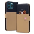 thumbnail image 1 of Allytech Wallet Case for iPhone 13 Pro Max with Cute Cartoon Pattern, 3 Card Slots + 1 Cash Slot + Wrist Strap, Premium PU Leather Stand Magnetic Clasp Shockproof Protective Case, Khaki, 1 of 8