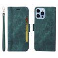 thumbnail image 1 of Allytech Wallet Case for iPhone 13 Pro Max, PU Leather Shockproof Card Slots Holder Magnetic Clasp Flip Cover, Lanyard Handbag Wrist Strap Kickstand Folio Case for iPhone 13 Pro Max 6.7 Inch,Green, 1 of 13