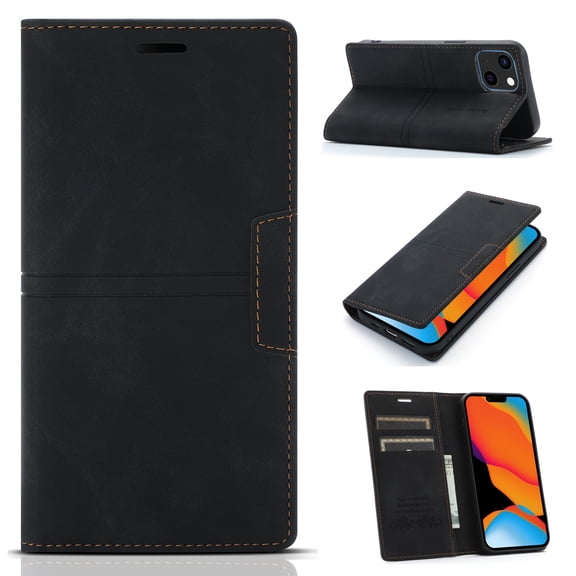 Allytech Wallet Case for iPhone 14 6.1 inch 2022 Released, Kickstand Card Slots Magnetic Closure Folio Flip PU Leather Protective Case for Apple iPhone 14 5G, Black