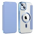 thumbnail image 1 of Allytech Wallet Case for iPhone 14 with Card Slots & Lens Protector, Compatible with MagSafe, Slim Shockproof Anti-Scratch Clear Back Panel [RFID Blocking] Case - Blue, 1 of 7