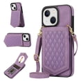 thumbnail image 1 of Allytech Wallet Case for iPhone 14 Plus 2022 Case with Card Holder, PU Leather RFID Blocking Design Stand Mirror Inner Case with Detachable Crossbody Strap for iPhone 14 Plus 5G 6.7", Purple, 1 of 10