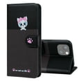 thumbnail image 1 of Allytech Wallet Case for iPhone 14 Plus with Cute Cartoon Pattern, 3 Card Slots + 1 Cash Slot + Wrist Strap, Premium PU Leather Stand Magnetic Clasp Shockproof Protective Case, Darkgray, 1 of 8