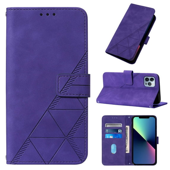 Allytech Wallet Case for iPhone 14 Pro (6.1 inch) 2022 Released, Simple Business Style PU Leather Flip Folio Kickstand Card Slots Magnetic Closure Case for iPhone 14 Pro 5G, Purple