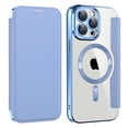 thumbnail image 1 of Allytech Wallet Case for iPhone 14 Pro with Card Slots & Lens Protector, Compatible with MagSafe, Slim Shockproof Anti-Scratch Clear Back Panel [RFID Blocking] Case - Blue, 1 of 7