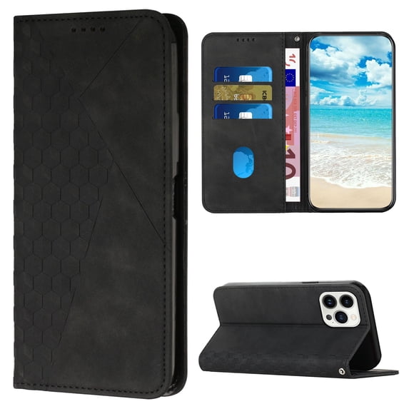 Allytech Wallet Case for iPhone 14 Pro Max with Card Cash Slots & Kickstand, Luxury PU Leather Soft TPU Inner Shockproof Anti-Fall Magnetic Closure Slim Case for iPhone 14 Pro Max, Black