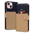 thumbnail image 1 of Allytech Wallet Case for iPhone 15 with Cute Cartoon Pattern, 3 Card Slots + 1 Cash Slot + Wrist Strap, Premium PU Leather Stand Magnetic Clasp Shockproof Protective Case, Khaki, 1 of 8