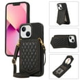 thumbnail image 1 of Allytech Wallet Case for iPhone 15 with Hidden Make Up Mirror & Shoulder Strap & Magnetic Button, Premium PU Leather RFID Blocking Kickstand Card Slots Fashion Protective Case - Black, 1 of 11