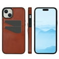 thumbnail image 1 of Allytech Wallet Case for iPhone 15 Plus - 2 Card Holder - Military Grade Drop Protection - Ultra Slim & Protective - Premium PU Leather Shockproof Phone Case for Women & Men - Brown, 1 of 6