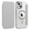 thumbnail image 1 of Allytech Wallet Case for iPhone 15 Plus with Card Slots & Lens Protector, Compatible with MagSafe, Slim Shockproof Anti-Scratch Clear Back Panel [RFID Blocking] Case - Grey, 1 of 7