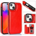 thumbnail image 1 of Allytech Wallet Case for iPhone 15 Plus, Premium Vintage PU Leather Cards Slots Shockproof Stand Bumper Anti-Scratch Wallet Case Cover for Apple iPhone 15 Plus - Red, 1 of 8