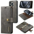 thumbnail image 1 of Allytech Wallet Case for iPhone 15 Pro with 3 Card Slots & Cash Pocket, 2 in 1 Detachable Strong Magnetic Case, Retro PU Leather Shockproof Magnetic Clasp Slim Protective Shell - Gray, 1 of 8