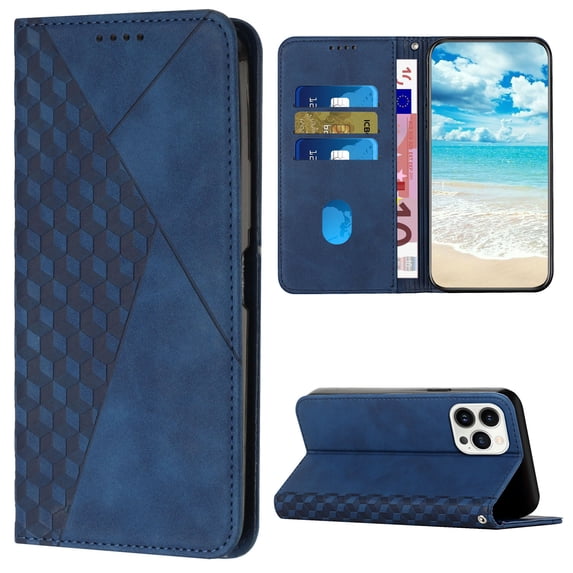 Allytech Wallet Case for iPhone 15 Pro Max with Card Cash Slots & Kickstand, Luxury PU Leather Soft TPU Inner Shockproof Anti-Fall Magnetic Closure Slim Case for iPhone 15 Pro Max, Royalblue