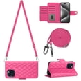 thumbnail image 1 of Allytech Wallet Case for iPhone 15 Pro Max with Card Cash Slots, Luxury Premium PU Leather Kickstand Shoulder Strap Lanyard Shockproof Anti-Fall Full Body Protective Flip Shell - Rose, 1 of 6