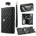 thumbnail image 1 of Allytech Wallet Case for iPhone 15 Pro Max with Wrist & Shoulder Strap, [7 Card Slots] [Full Body Protection] Luxury PU Leather Zipper Wallet Metal Buttons Kickstand Shockproof Case, Black, 1 of 9