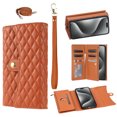 thumbnail image 1 of Allytech Wallet Case for iPhone 16 Plus with Wrist & Shoulder Strap, [7 Card Slots] [Full Body Protection] Luxury PU Leather Zipper Wallet Metal Buttons Kickstand Shockproof Case, Brown, 1 of 9