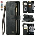 thumbnail image 1 of Allytech Wallet Case for iPhone 6s Plus/6 Plus, Card Slots + Cash Slot + Zipper Pocket Large Capacity PU Leather Case with Hand Strap, [All-Round Shockproof] Wireless Charging Kickstand Case, Black, 1 of 10