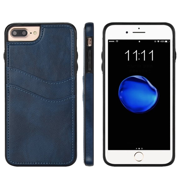 Allytech Wallet Case for iPhone 7 / 8 / SE 2022 & 2020 - 2 Card Holder - Military Grade Drop Protection - Ultra Slim & Protective - Premium PU Leather Shockproof Phone Case for Women & Men - Blue