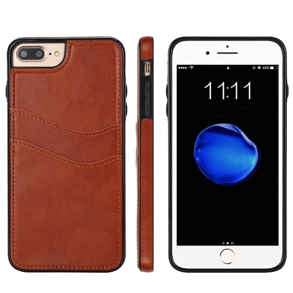 Allytech Wallet Case for iPhone 7 / 8 / SE 2022 & 2020 - 2 Card Holder - Military Grade Drop Protection - Ultra Slim & Protective - Premium PU Leather Shockproof Phone Case for Women & Men - Brown
