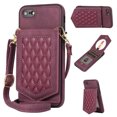 thumbnail image 1 of Allytech Wallet Case for iPhone SE 2022/2020, iPhone 7/iPhone 8 Case with Card Holder, PU Leather RFID Blocking Design Stand Mirror Inner Case with Detachable Crossbody Strap for iPhone SE 4.7", Red, 1 of 10