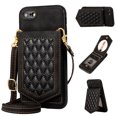 thumbnail image 1 of Allytech Wallet Case for iPhone SE 2022/2020, iPhone 7/iPhone 8 Case with Card Holder, PU Leather RFID Blocking Design Stand Mirror Inner Case with Detachable Crossbody Strap for iPhone SE 4.7", Black, 1 of 10