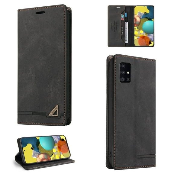 Allytech Wallet Cover for Samsung A51 Case 4G, Shockproof PU Leather Kickstand Wallet Card RFID Blocking Magnetic Folio Holder, Book Style Anti-Scratch Phone Case For Samsung Galaxy A51 4G,Black