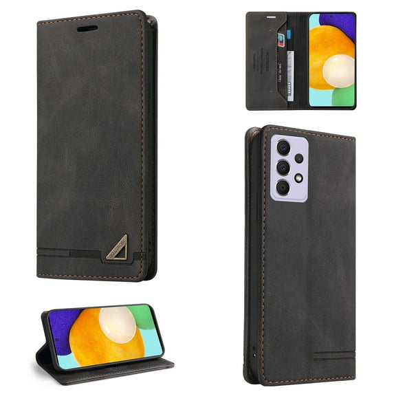 Allytech Wallet Cover for Samsung A52 Case, Shockproof PU Leather Kickstand Wallet Card RFID Blocking Magnetic Folio Holder, Book Style Anti-Scratch Phone Case For Samsung Galaxy A52 5G/4G,Black