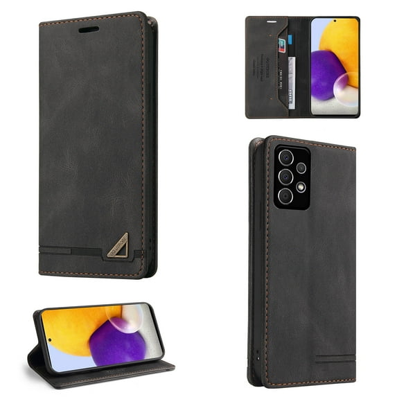 Allytech Wallet Cover for Samsung A72 Case, Shockproof PU Leather Kickstand Wallet Card RFID Blocking Magnetic Folio Holder, Book Style Anti-Scratch Phone Case For Samsung Galaxy A72 5G/4G,Black