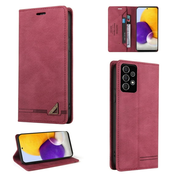 Allytech Wallet Cover for Samsung A72 Case, Shockproof PU Leather Kickstand Wallet Card RFID Blocking Magnetic Folio Holder, Book Style Anti-Scratch Phone Case For Samsung Galaxy A72 5G/4G,Red