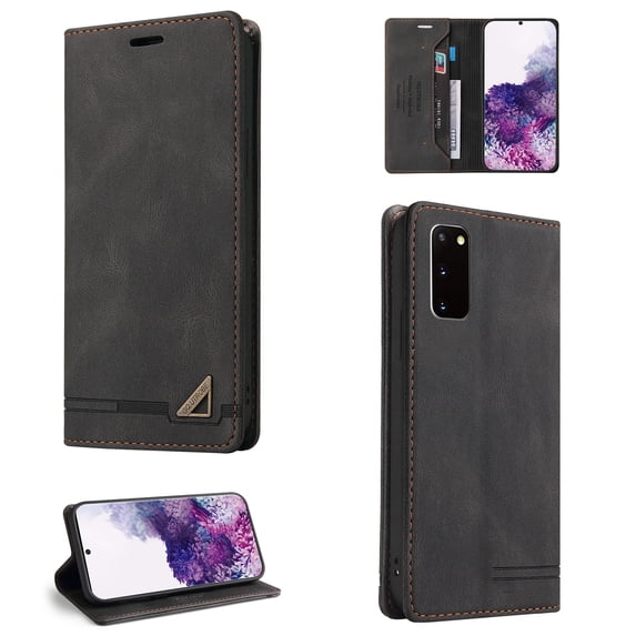 Allytech Wallet Cover for Samsung S20 Case, Shockproof PU Leather Kickstand Wallet Card RFID Blocking Magnetic Folio Holder, Book Style Anti-Scratch Phone Case For Samsung Galaxy S20,Black
