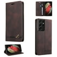 thumbnail image 1 of Allytech Wallet Cover for Samsung S21 Ultra Case, Shockproof PU Leather Kickstand Wallet Card RFID Blocking Magnetic Folio Holder, Book Style Anti-Scratch Phone Case For Samsung Galaxy S21 Ultra,Brown, 1 of 14