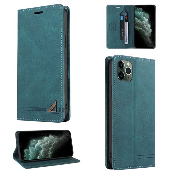 Allytech Wallet Cover for iPhone 11 Pro Max, Shockproof PU Leather Kickstand Wallet Card RFID Blocking Magnetic Folio Holder, Book Style Anti-Scratch Phone Case For iPhone 11 Pro Max,
Blue