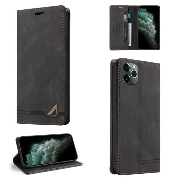 Allytech Wallet Cover for iPhone 11 Pro Max, Shockproof PU Leather Kickstand Wallet Card RFID Blocking Magnetic Folio Holder, Book Style Anti-Scratch Phone Case For iPhone 11 Pro Max,
Black