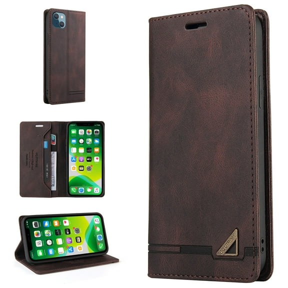 Allytech Wallet Cover for iPhone 13 mini, Shockproof PU Leather Kickstand Wallet Card RFID Blocking Magnetic Folio Holder, Book Style Anti-Scratch Phone Case For iPhone 13 Mini - 5.4",
Brown