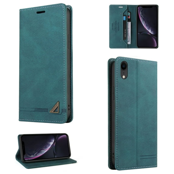 Allytech Wallet Cover for iPhone XR, Shockproof PU Leather Kickstand Wallet Card RFID Blocking Magnetic Folio Holder, Book Style Anti-Scratch Phone Case For iPhone XR, Blue