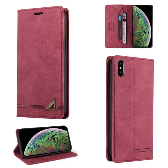 Allytech Wallet Cover for iPhone XS Max, Shockproof PU Leather Kickstand Wallet Card RFID Blocking Magnetic Folio Holder, Book Style Anti-Scratch Phone Case For iPhone XS Max,Red
