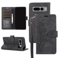 thumbnail image 1 of Allytech Wallet Flip Case for Google Pixel 7 Pro with Stylish Orchid Butterflies Embossed Pattern, Premium PU Leather Kickstand Magnetic Clasp Shockproof Case with Card Holder & Wrist Strap, Black, 1 of 7