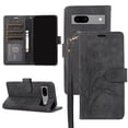 thumbnail image 1 of Allytech Wallet Flip Case for Google Pixel 7a with Stylish Orchid Butterflies Embossed Pattern, Premium PU Leather Kickstand Magnetic Clasp Shockproof Case with Card Holder & Wrist Strap, Black, 1 of 7