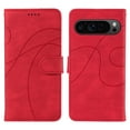 thumbnail image 1 of Allytech Wallet Flip Case for Google Pixel 9 / 9 Pro, Retro Luxury PU Leather Shockproof Soft TPU Inner Magnetic Clasp Cover with Card Cash Slots & Kickstand & Wrist Strap for Women Men - Red, 1 of 12