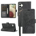 thumbnail image 1 of Allytech Wallet Flip Case for Samsung Galaxy A04e with Orchid Butterflies Embossed Pattern, Premium PU Leather Kickstand Magnetic Clasp Shockproof Case with Card Holder & Wrist Strap, Black, 1 of 7