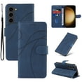 thumbnail image 1 of Allytech Wallet Flip Case for Samsung Galaxy S23 Plus, Retro Luxury PU Leather Shockproof Soft TPU Inner Magnetic Clasp Cover with Card Cash Slots & Kickstand & Wrist Strap for Women Men - Darkblue, 1 of 10